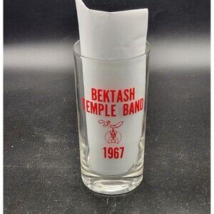 Bektash Temple Band 1967 Vintage Drinking Glass Shriners Concord New Hampshire